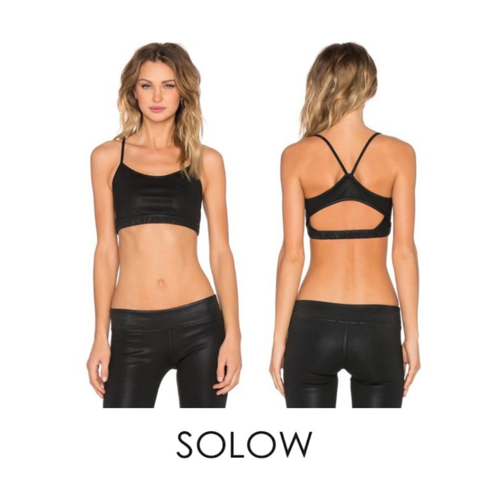 Solow Coated Sports Bra in Black
